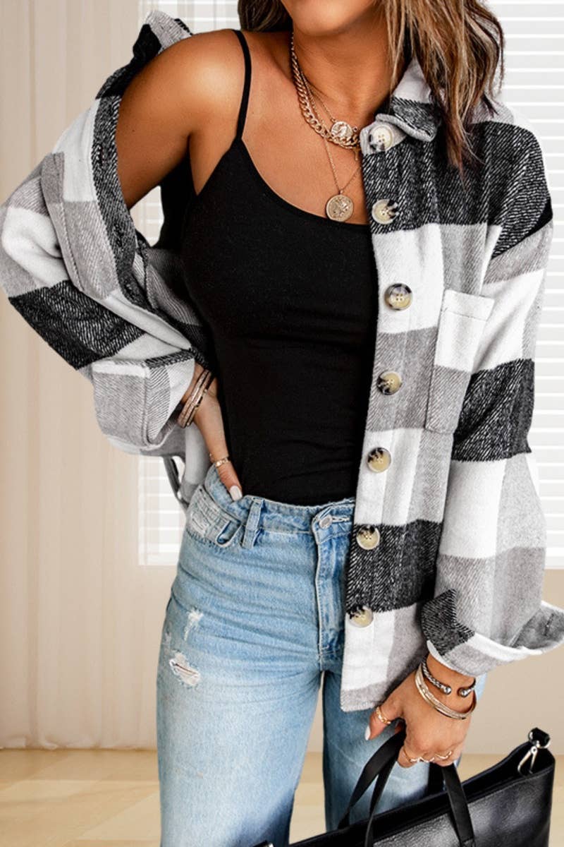 CWTSTL2351_SINGLE-BREASTED POCKET LONG-SLEEVED SHIRT