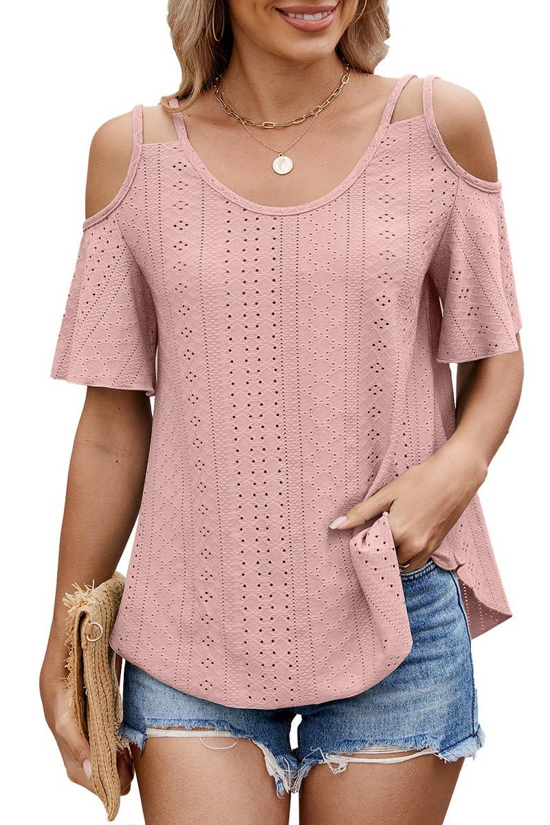 CWTBLS1722_DOUBLE STRAP OFF-THE-SHOULDER KNITTED CAMISOLE