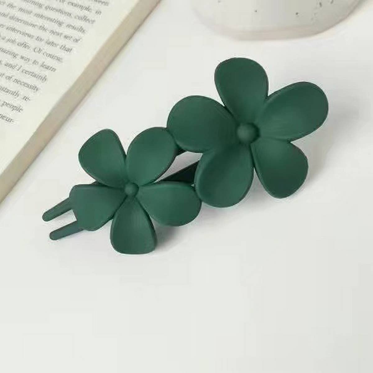 FLORAL HAIR CLIP,OVERSIZED DUCKBILL HAIRPIN FOR UPDOS