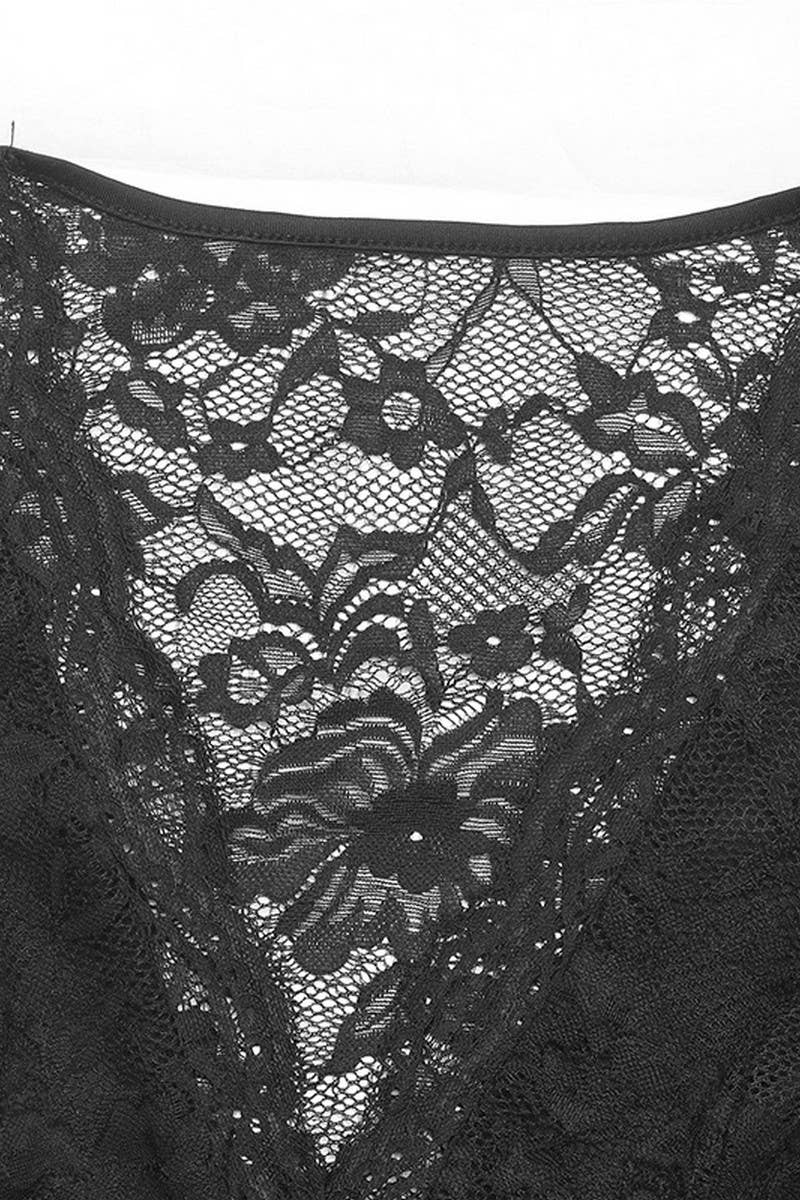 CWSBSS0052_PARTY LACE V-NECK SHORT SLEEVE BODYSUIT