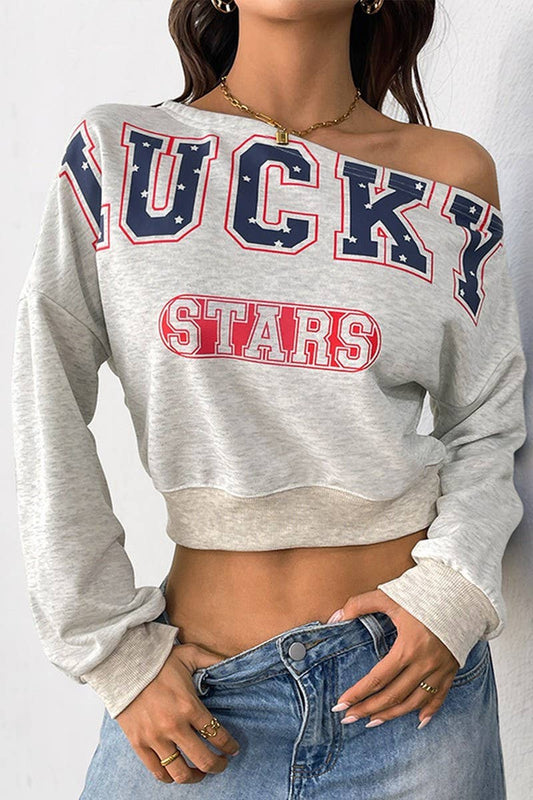 CWTBLL4072_LETTER PRINT ONE SHOULDER CROPPED HOODIE