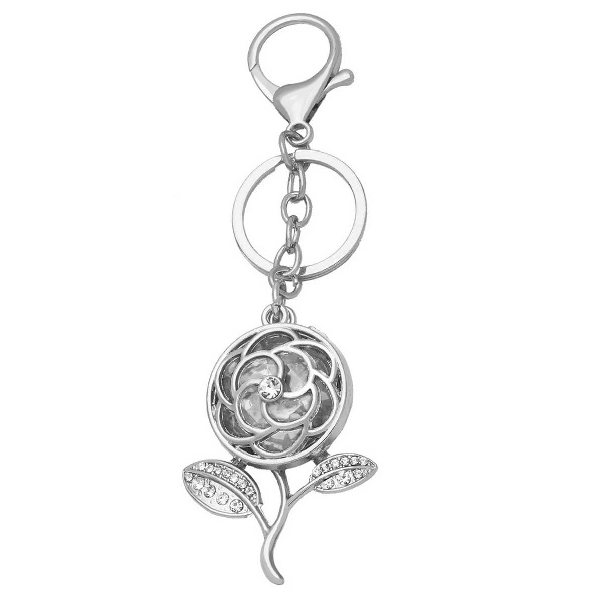 ROSE KEYCHAIN SPARKLING FLOWER KEYRING
