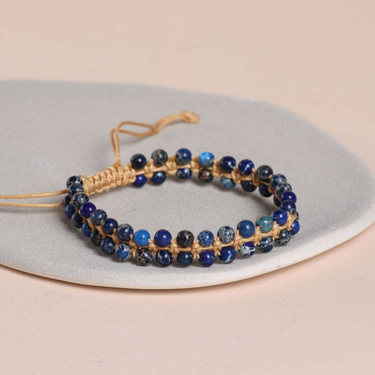 TURQUOISE DOUBLE LAYER STRING BRAIDED BRACELETS