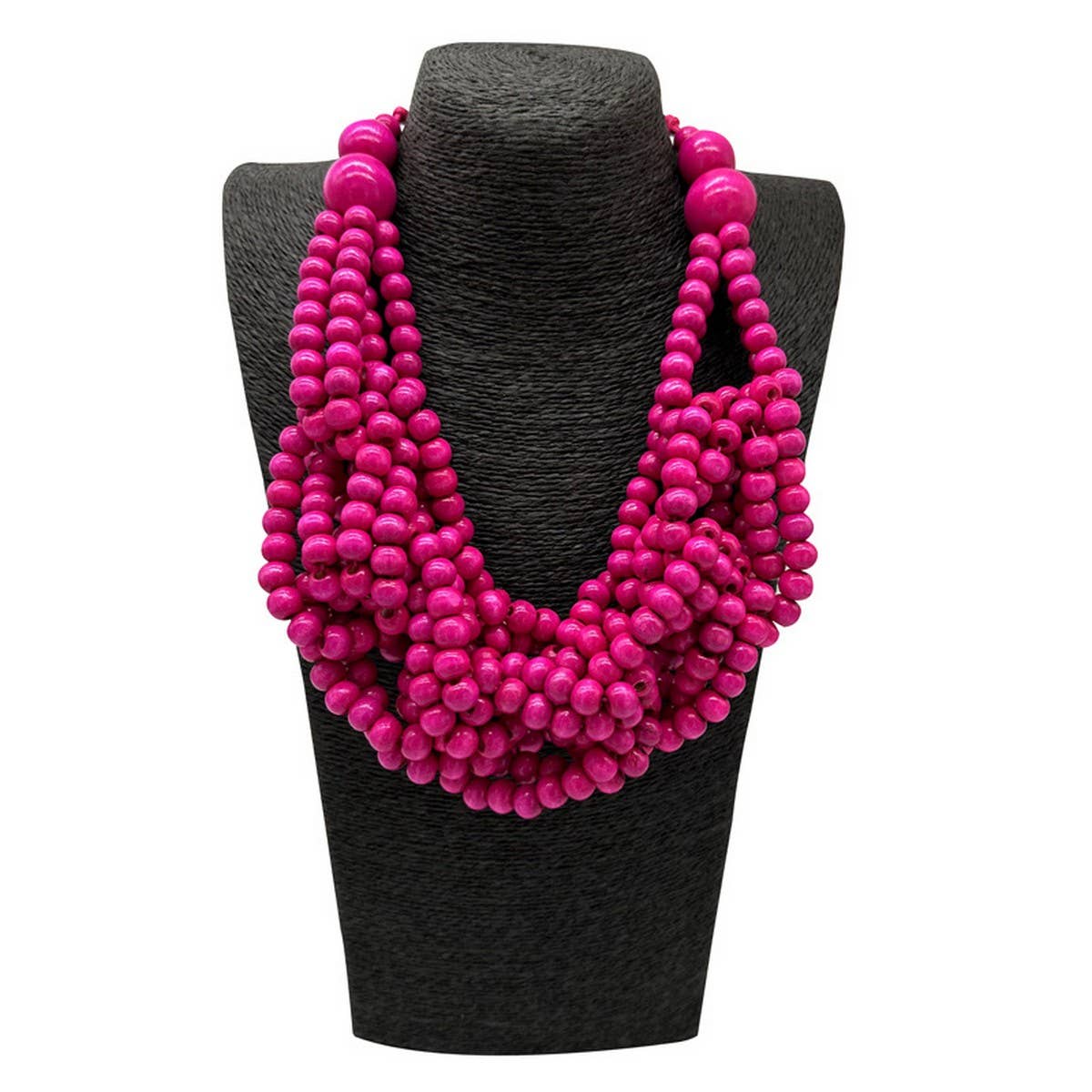 WOODEN BEAD KNOTTED BRAIDED NECKLACE_CWMM4931