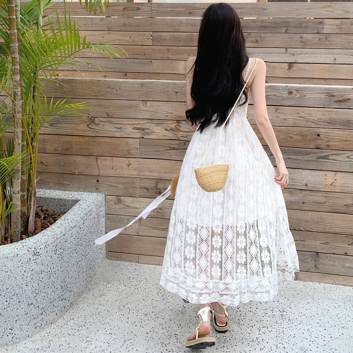 BOHEMIAN VINTAGE CUT-OUT LACE SLIP DRESS