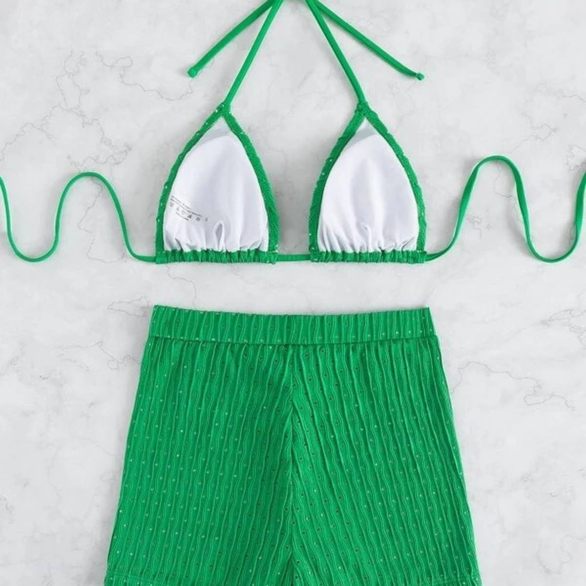 High Waist Bikini Set,Slimming Solid Color Swimsuit