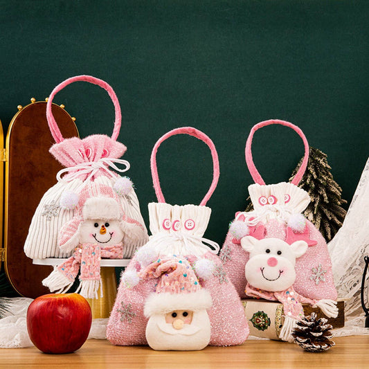 CWMM9412_CHRISTMAS NEW PINK PLUSH CANDY GIFT BAG