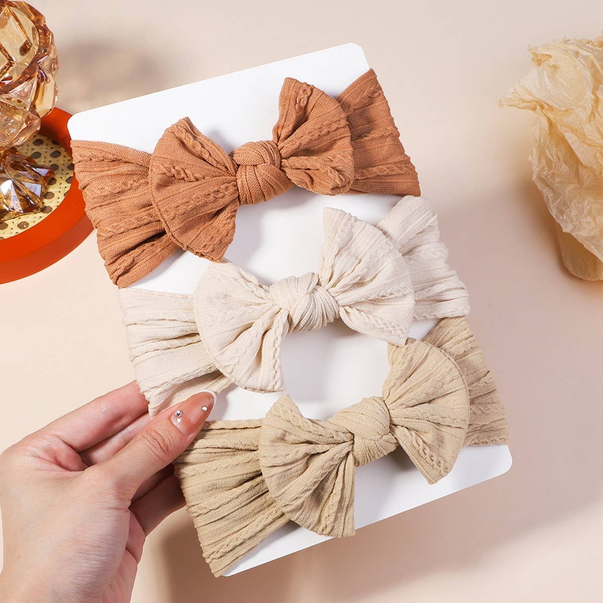 Baby Headband Set with Jacquard Bow_CWAHA6683