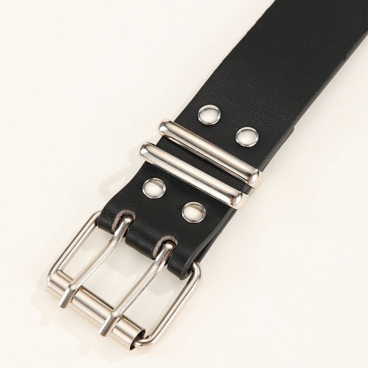 Double-row starry air eye punk style riveted belt