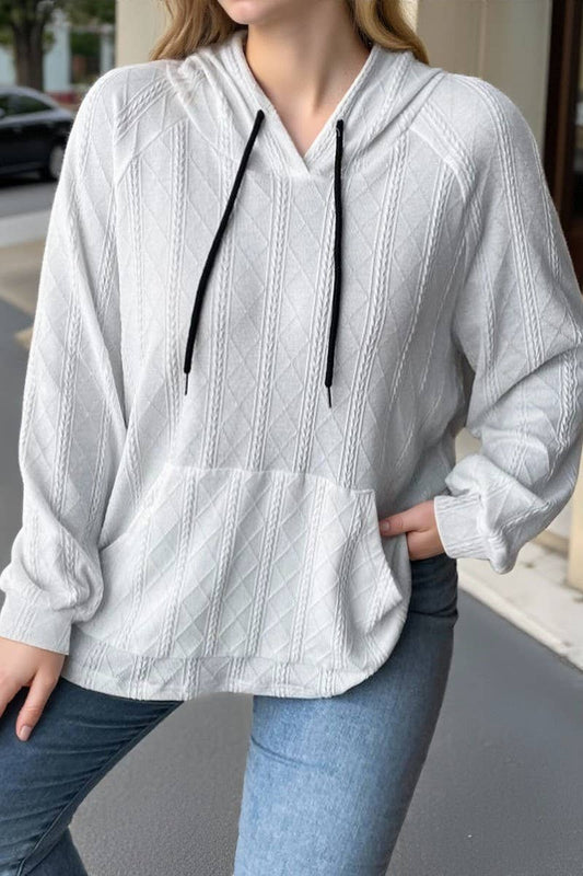 CWOHOL00634_SOLID COLOR HOODED LOOSE-FITTING SWEATSHIRT