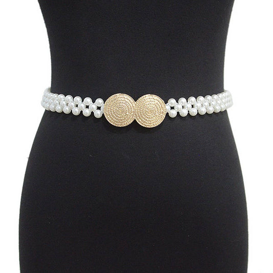 CASUALROUND BUCKLE ELASTIC THIN WAIST CHAIN_CWABE0510