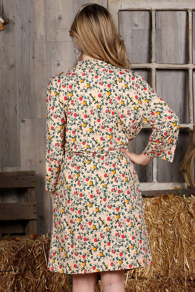 CWOCAL543_Short Robe Soft Sleepwear Pajamas