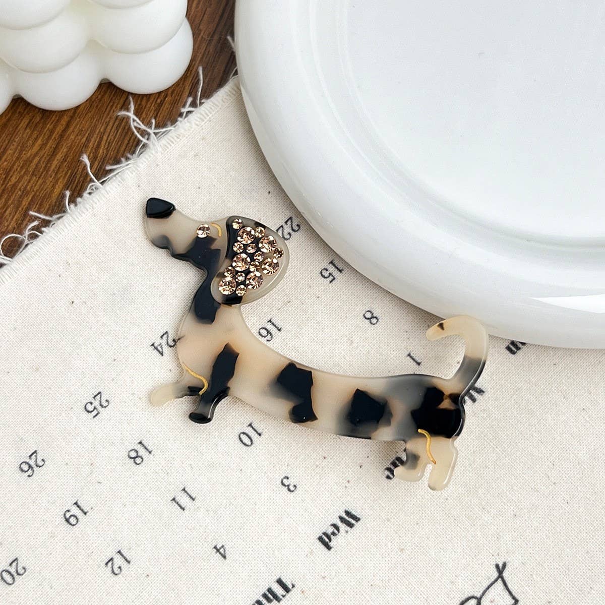 RHINESTONE DOG TEMPERAMENT GIRLY HAIR CLIP