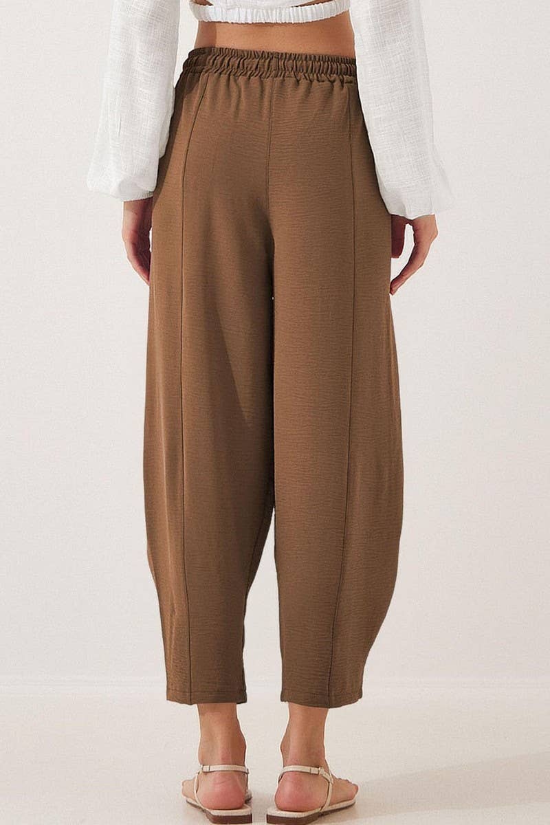 CWBLP01036_HIGH WAIST DRAWSTRING POCKET CROPPED PANTS
