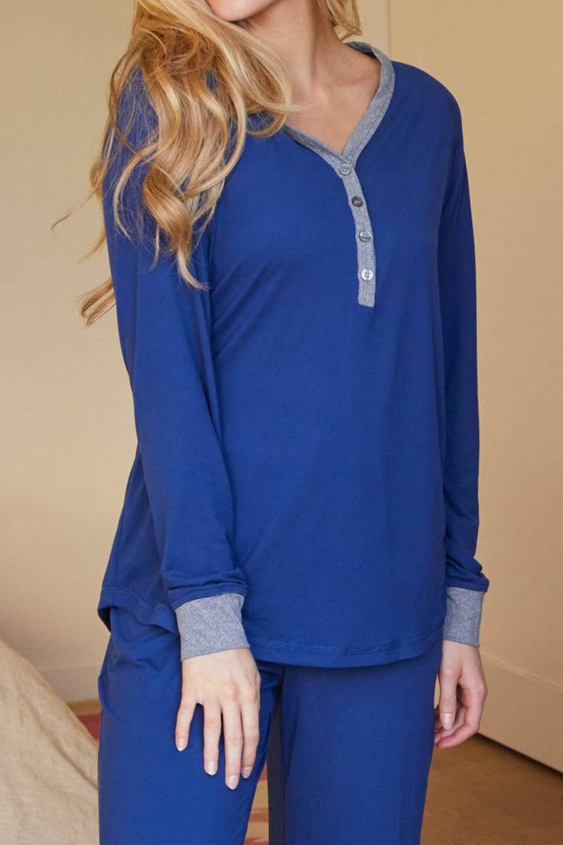 CWSPJ033_COZY LONG SLEEVE HENLEY NECK PAJAMA SET