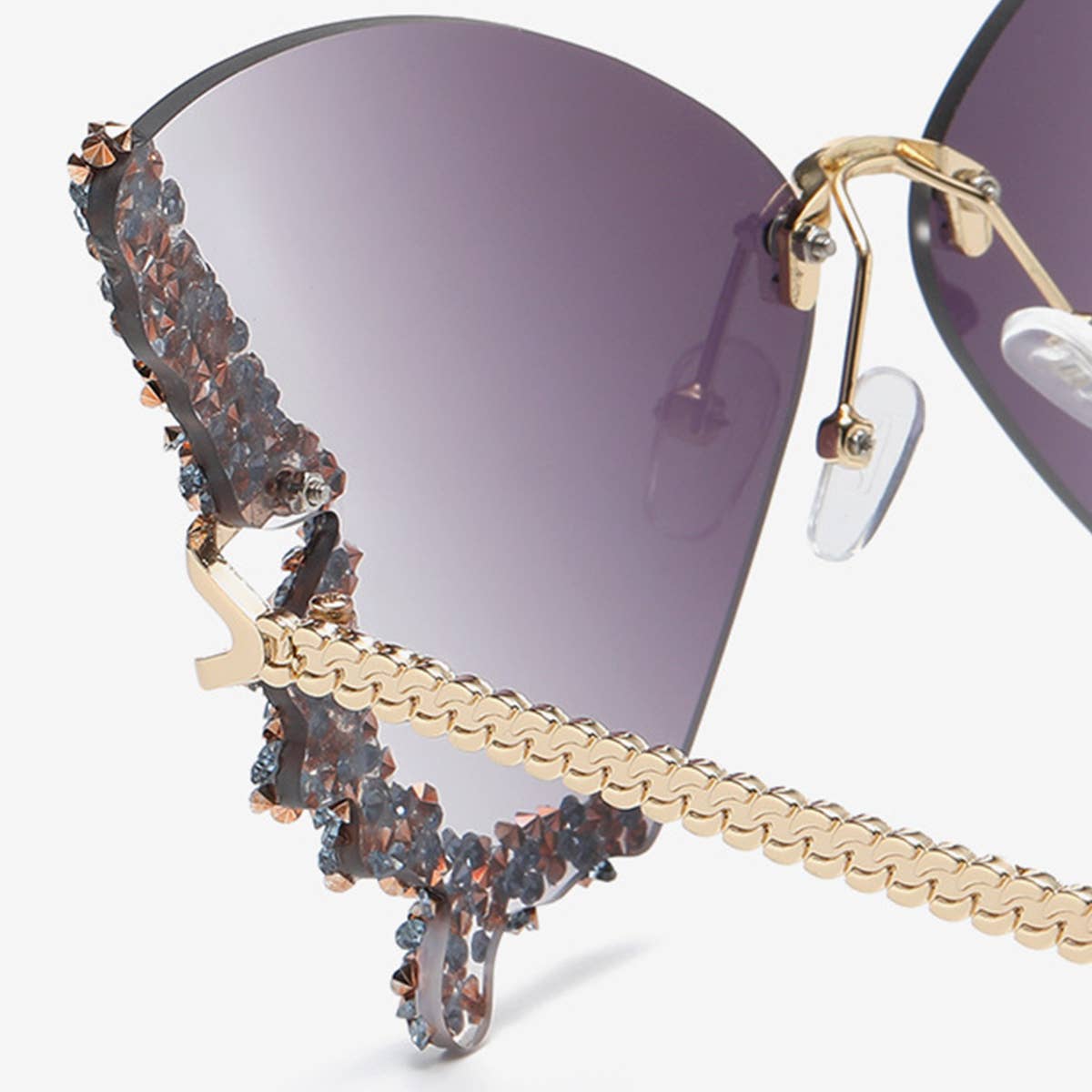 VINTAGE RHINESTONE BUTTERFLY SUNGLASSES