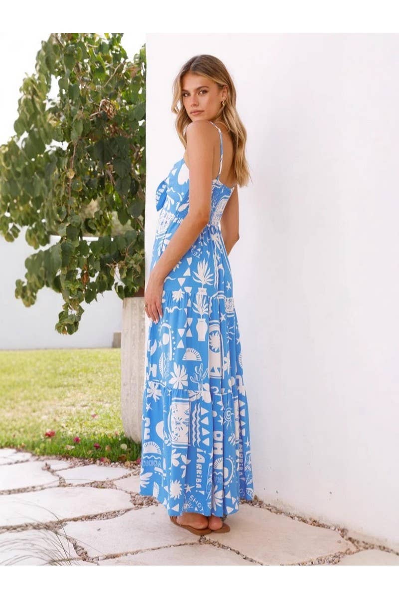 CWDMD01244_2025 SUMMER WOMEN SPAGHETTI STRAP SPLIT MAXI DRES