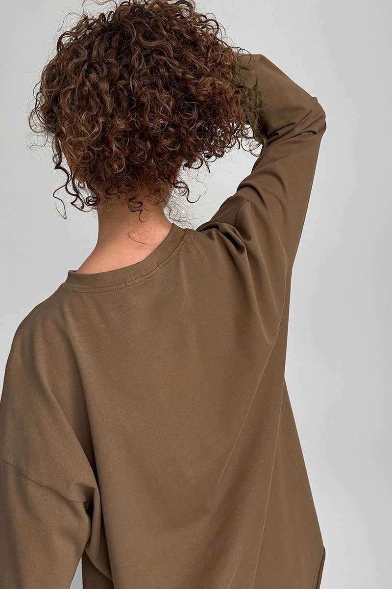 CWTBLL1730_LOOSE COTTON ROUND NECK LONG SLEEVE TOP