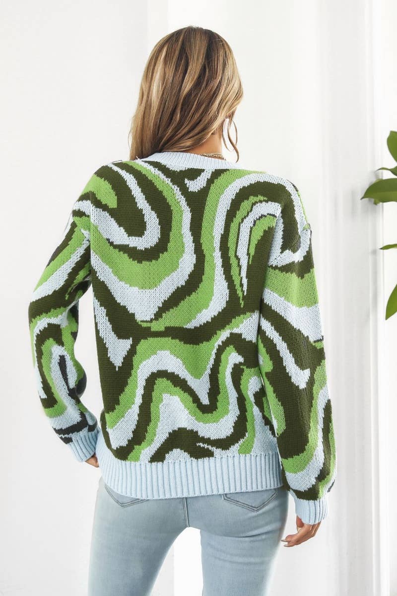 CWOSWL6412_TIE-DYE JACQUARD LONG-SLEEVED SWEATER