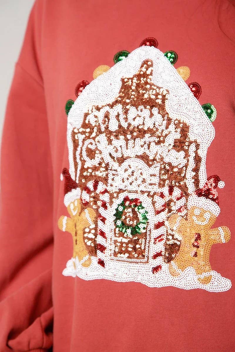 CWTBLL01282_SEQUINED CREW NECK CHRISTMAS SWEATSHIRT