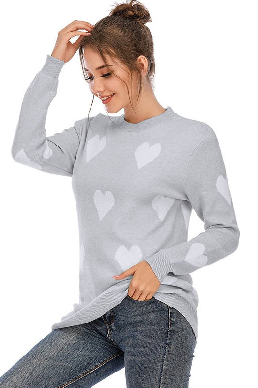 CWOSWL5199_LOOSE LOVE CREW-NECK LONG-SLEEVED SWEATER