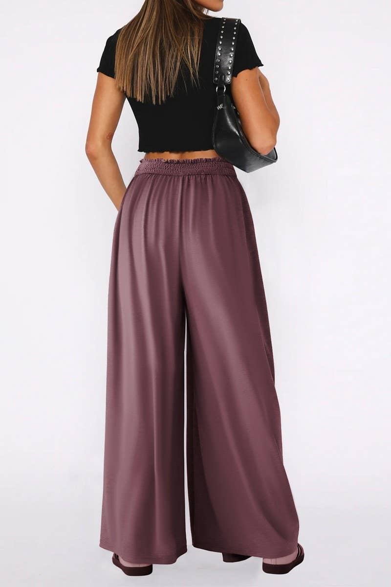 CWBLP1863_SOLID COLOR CASUAL HIGH WAIST WIDE LEG PANTS