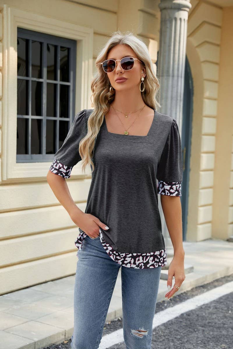 CWTTS0762_Sweetheart Neck Shirt Sleeve Top