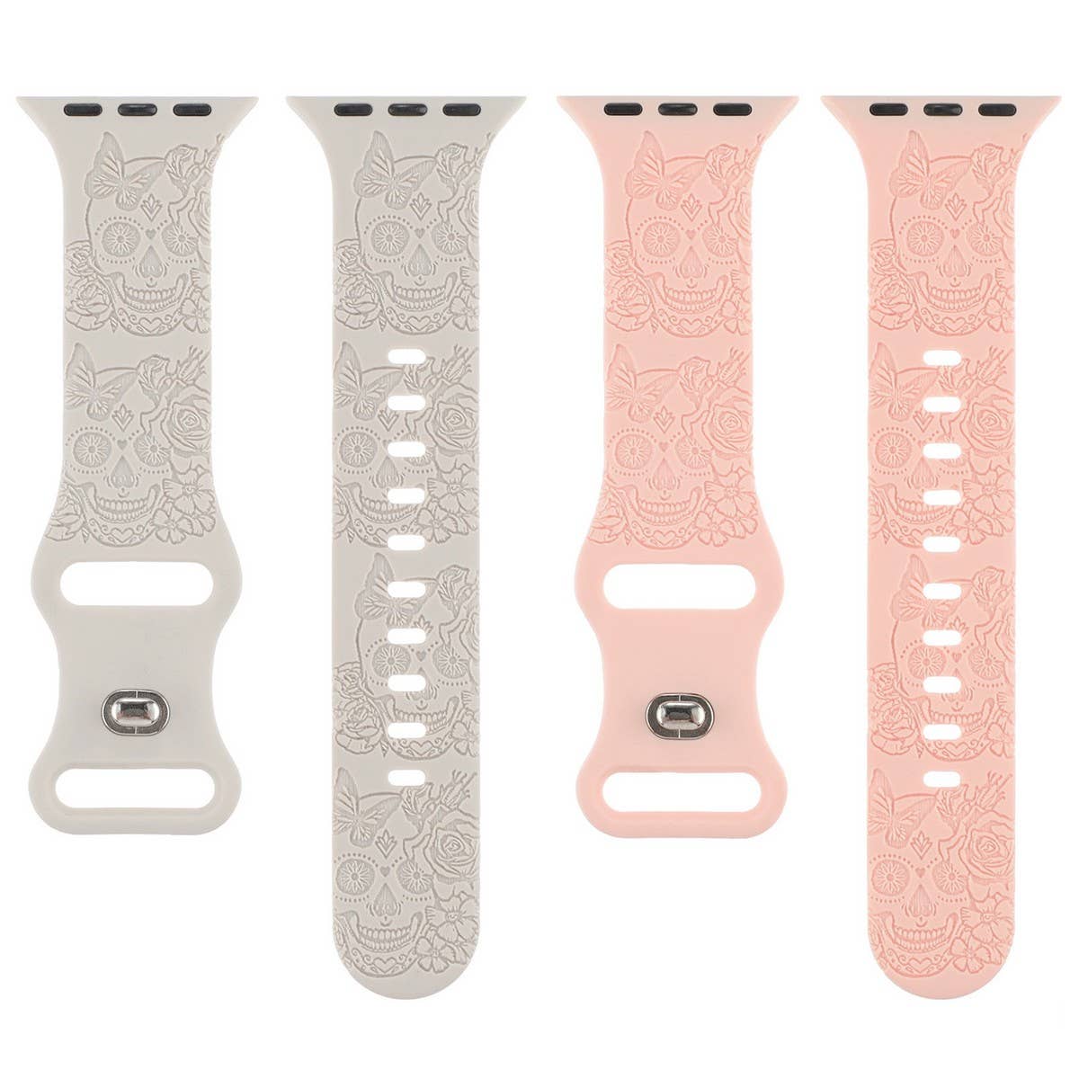 ENGRAVED CHECKERED SILICONE APPLE WATCH9-1 STRAP
