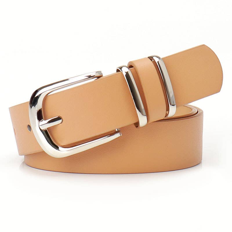 Leopard-print double ring women's belt