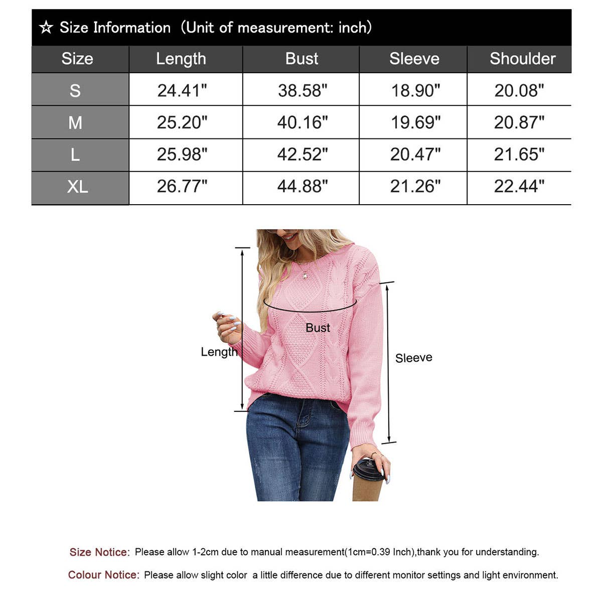 CREW-NECK TWIST LOOSE CASUAL SOLID COLOR SWEATER