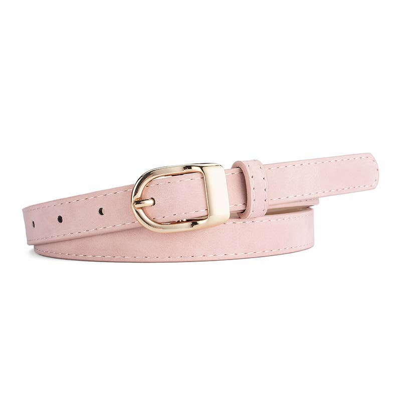 Fashionable D-shaped alloy pin buckle belt