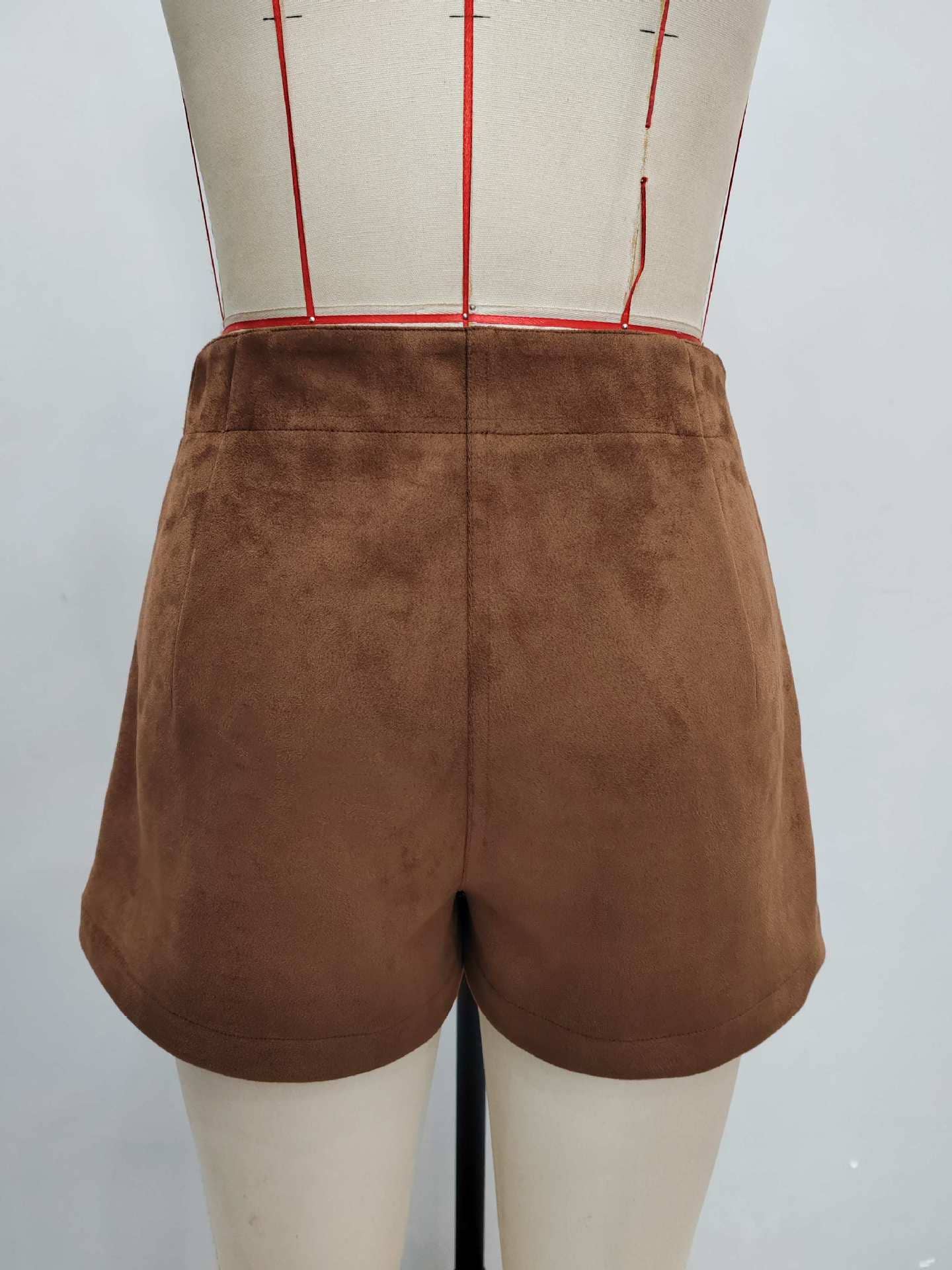 Casual double-button wide-brimmed simple shorts