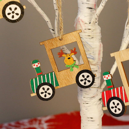 Painted Candy Train Wood Ornament for Xmas_CWAJE5319