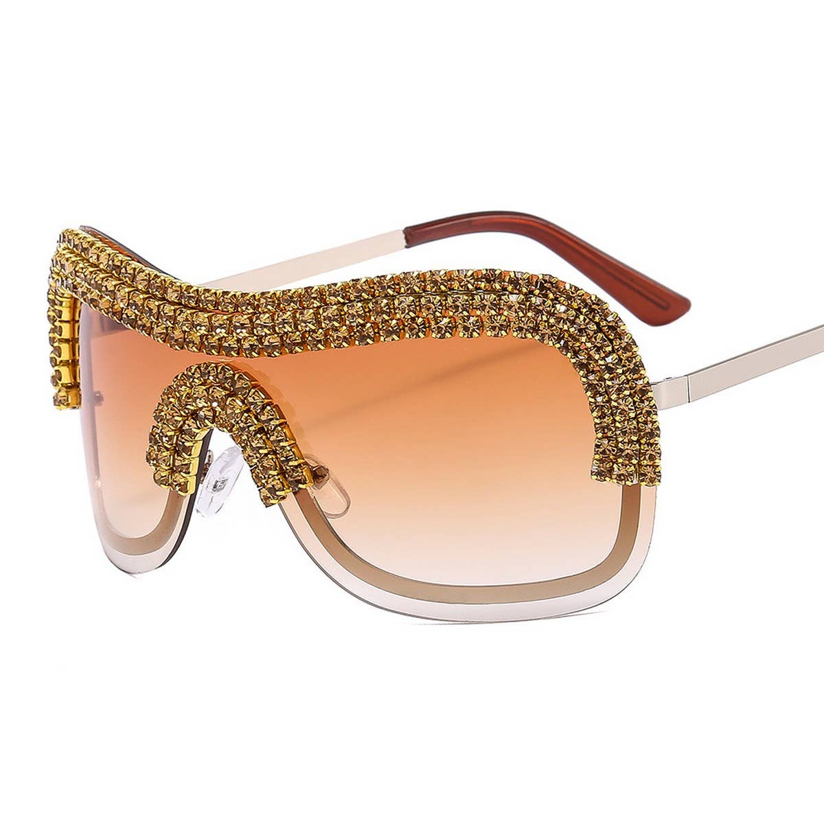 COOL ONE-PIECE METAL-RIM PUNK SUNGLASSES