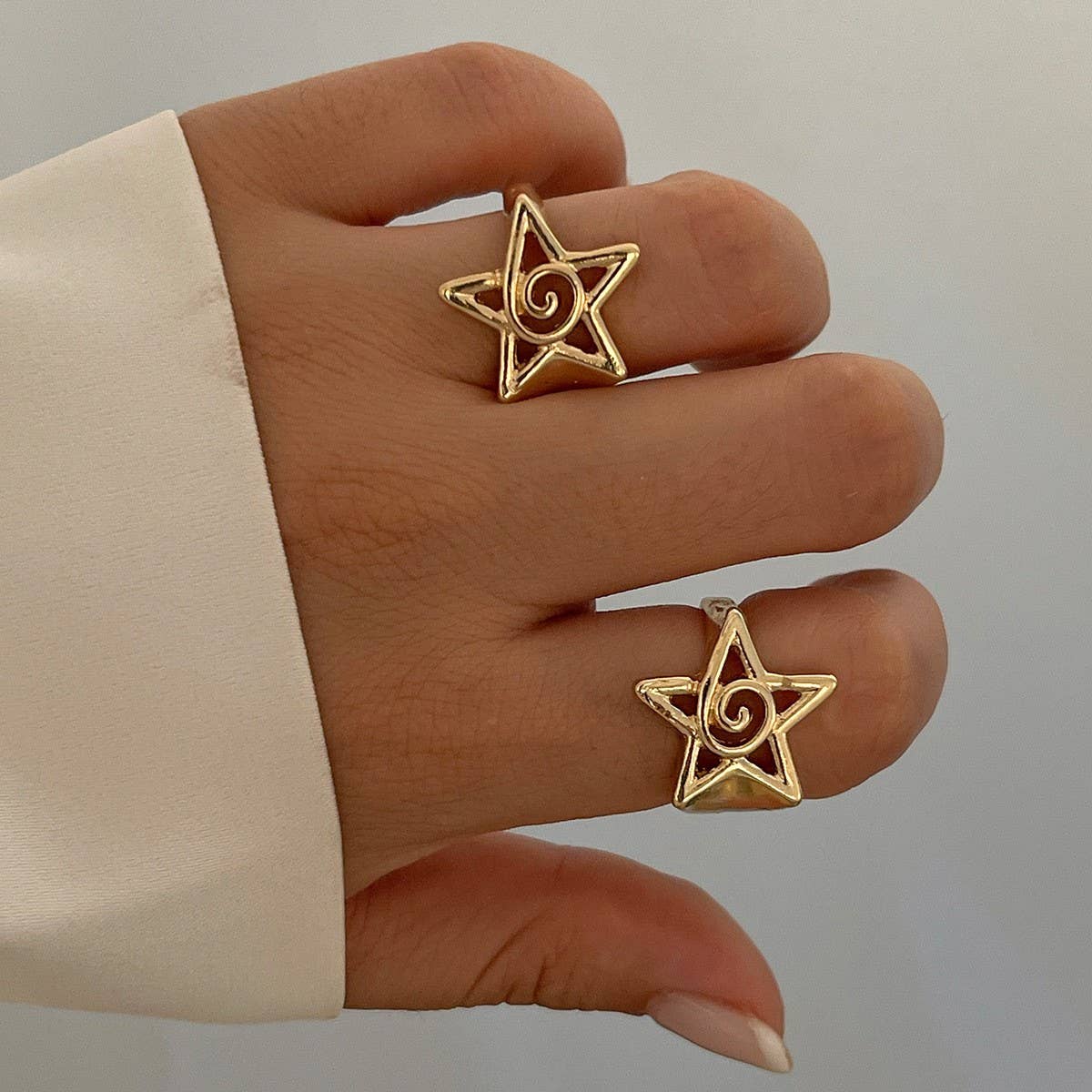 NEW FASHION FIVE-POINTED STAR OPEN ALLOY RING