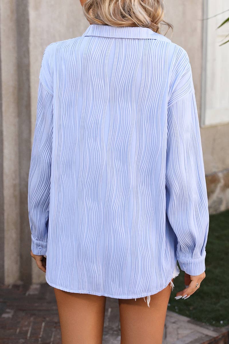 CWTSTL2190_STYLISH WAVY TEXTURED LONG SLEEVE SHIRT TOP