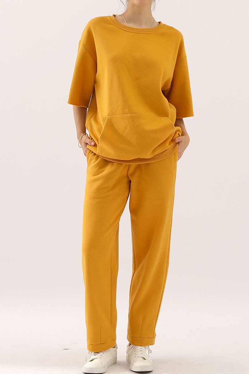 CWBLP268_HIGH WAISTED STRAIGHT WIDE LEG LONG SWEATPANTS