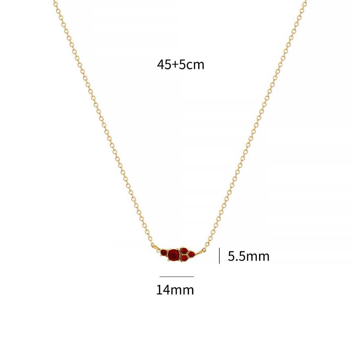 Classic Simple Colorful Birthstone Necklace