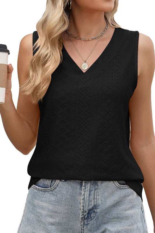 CWTTSL0306_SOLID COLOR V-NECK LOOSE BOTTOMING VEST