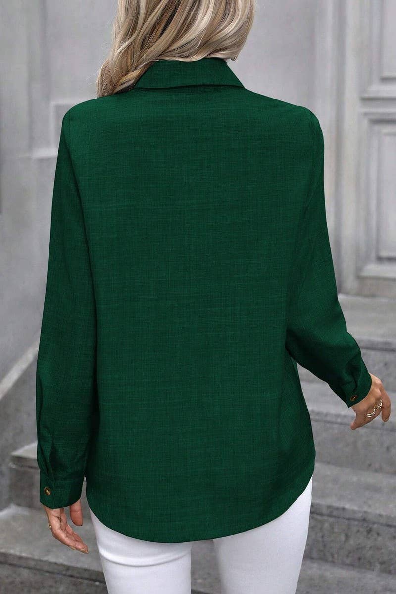 CWTTS1381_SPRING AND SUMMER SINGLE BREASTED LAPEL SHIRT