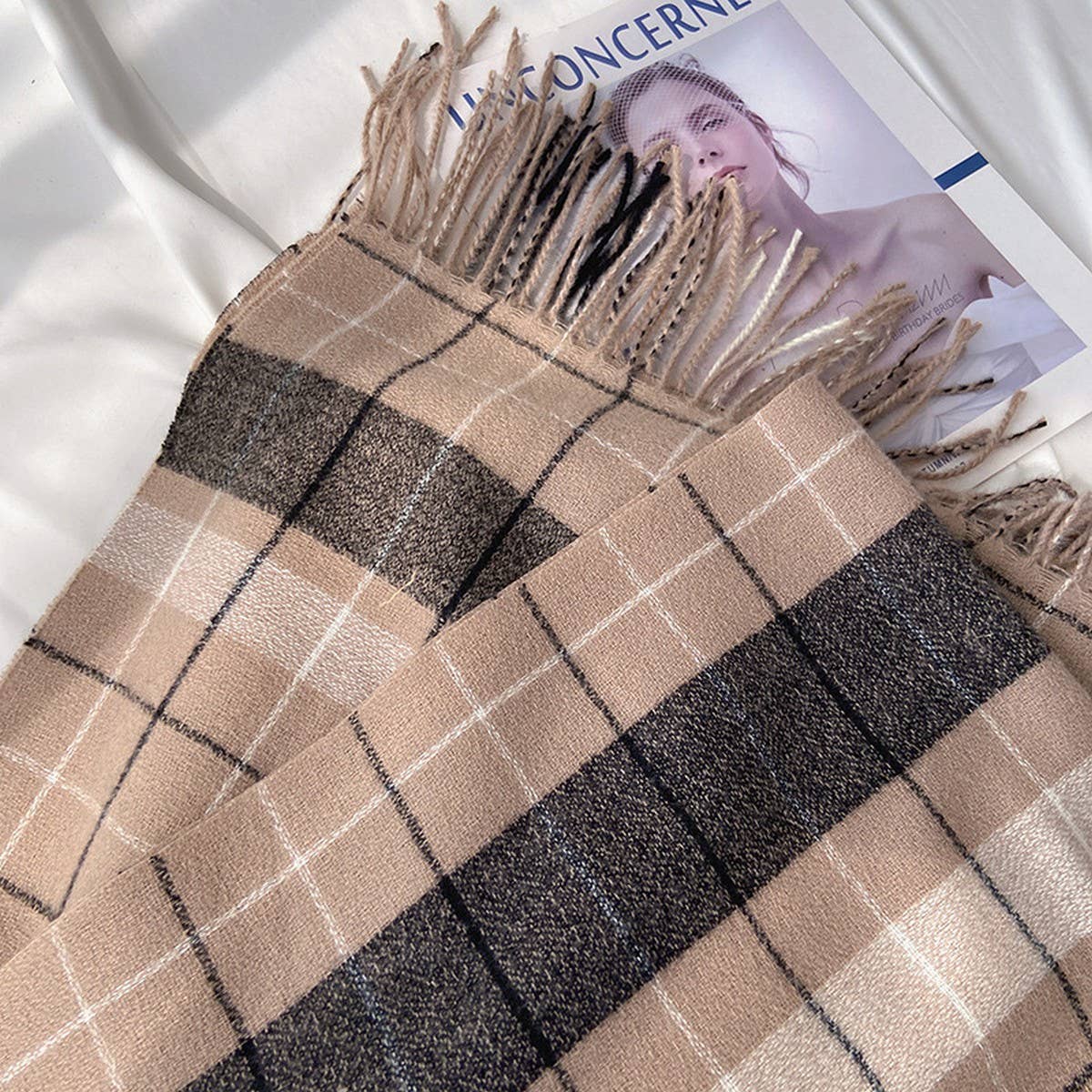 Plaid Scarf Shawl ??Classic Tartan Winter Wrap_CWASC1455