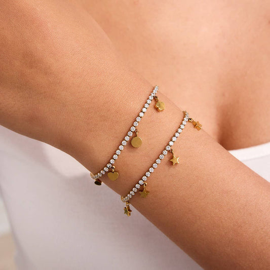 Luxury 18K Gold Star & Heart Zircon Necklace