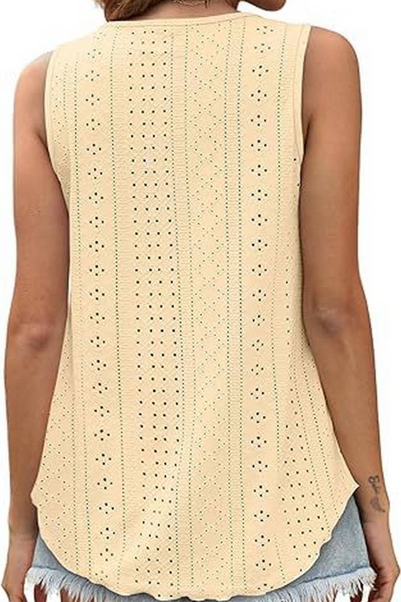 CWTTSL0235_Round Neck Sleeveless Knit Top
