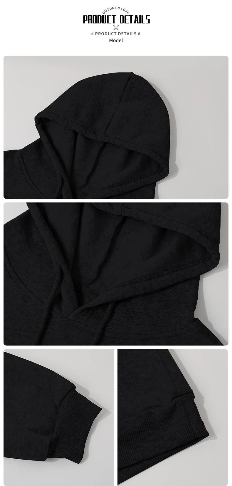 CASUAL HOODED PULLOVER SOLID COLOR POCKET HOODIE