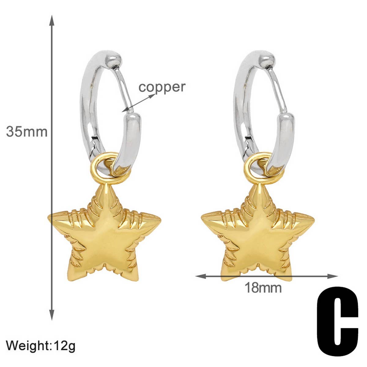 GOLD PLATED HEART-SHAPED PENDANT EARRINGS