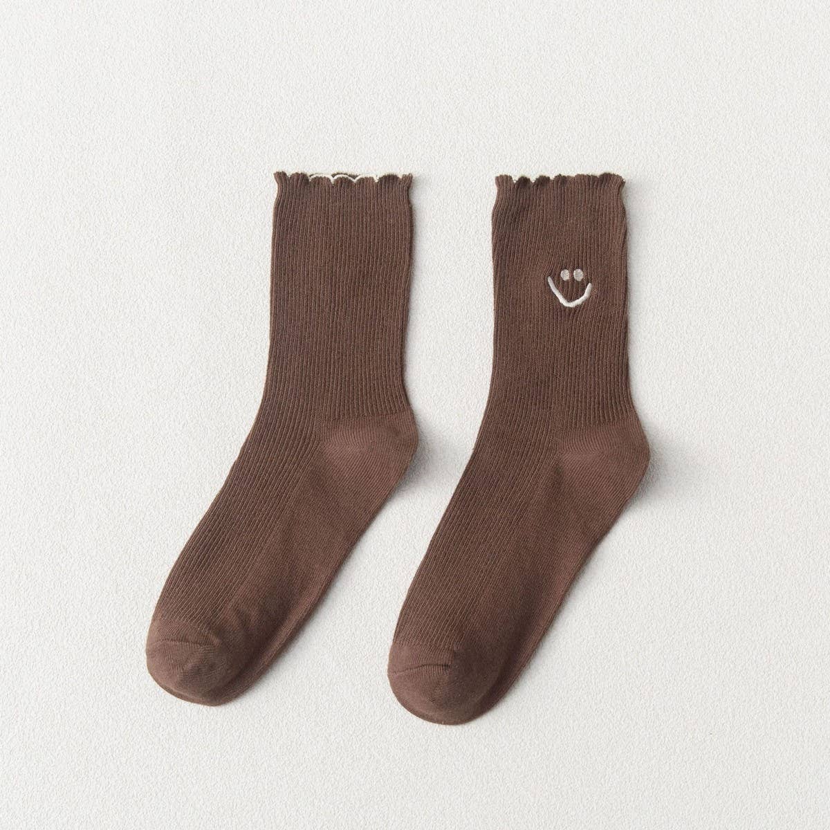 NEW STYLE CARTOON SMILEY FACE EMBROIDERED SOCKS_CWMS1406