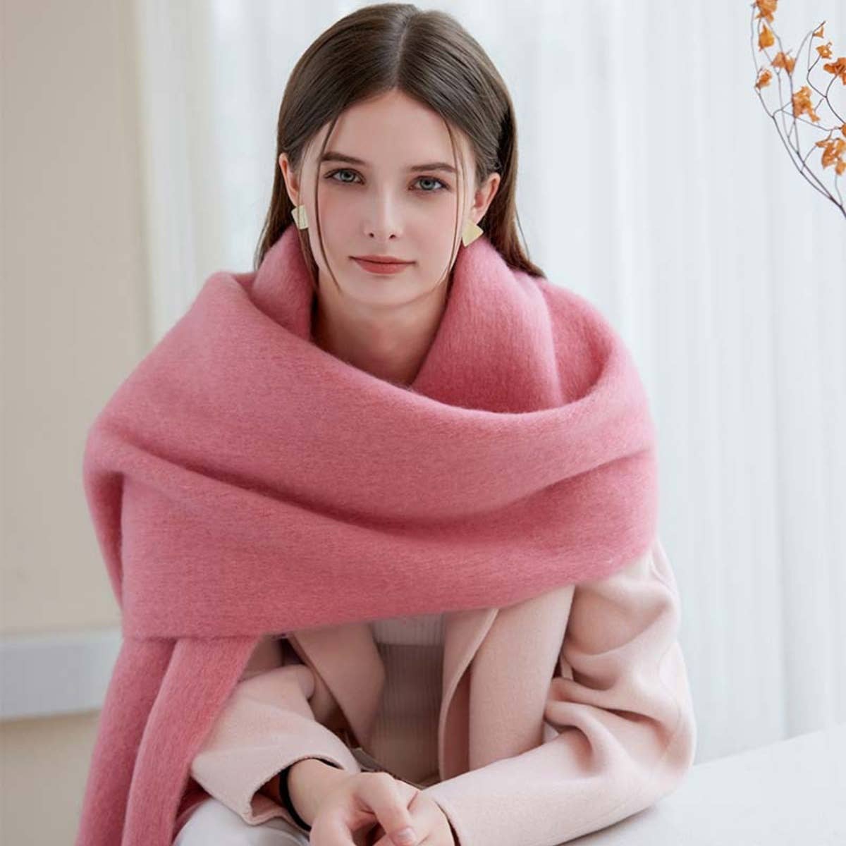 CWASC1577_WINTER SOLID COLOR FASHION WARM SCARF SHAWL