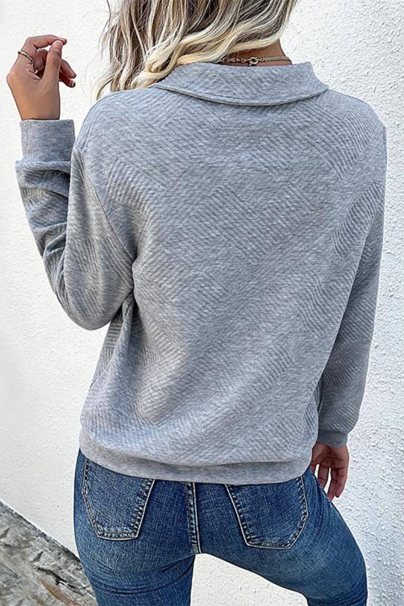 CWTBLL2882_LONG-SLEEVED HOODIE WITH HALF-OPEN BUTTON