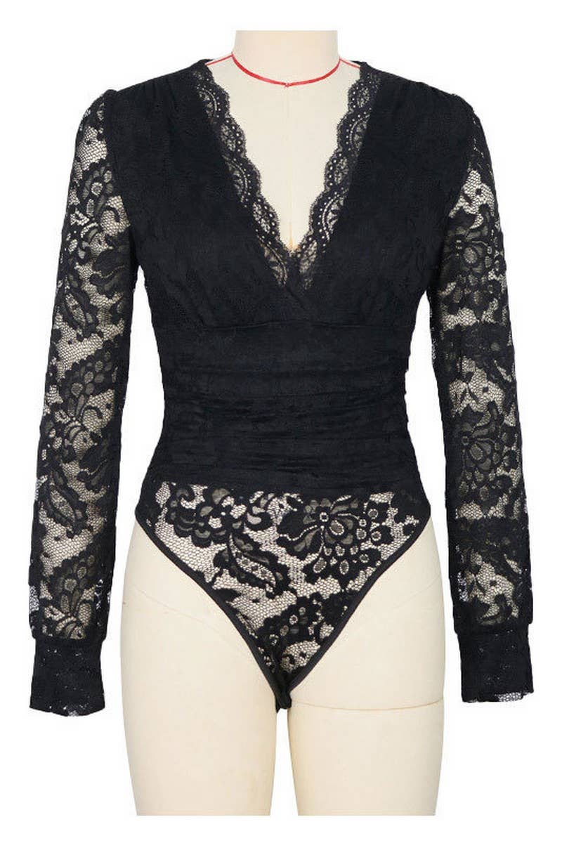 CWSBSL0121_SEXY LACE LONG SLEEVE BODYSUIT