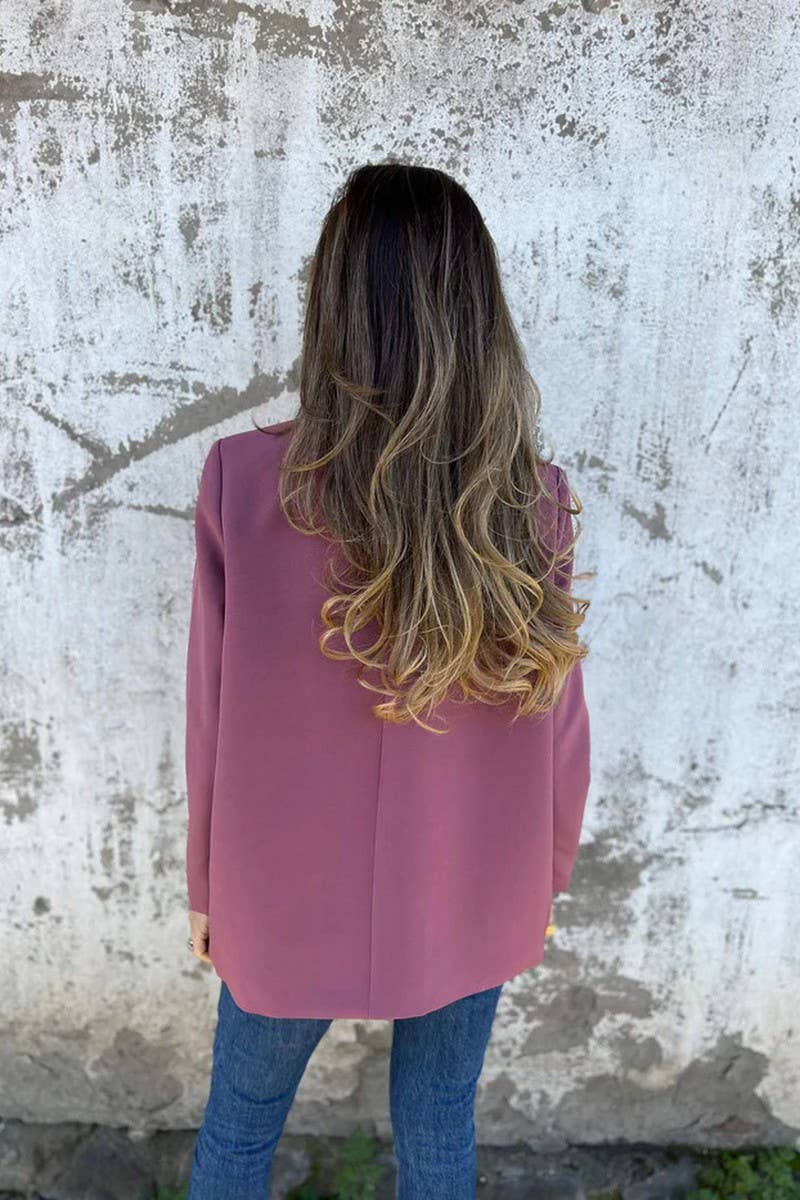 CWOCO1173_SOLID COLOR LONG SLEEVE CASUAL SUIT JACKET